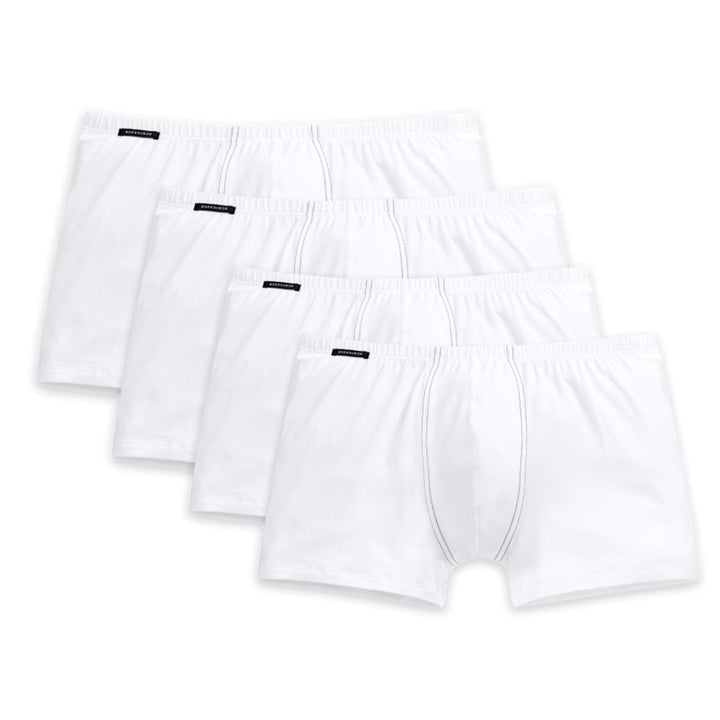 Schiesser Herren 2 PACK Boxershorts mit weichem Bund - Essentials S 4 X Weiss, S 4 X Weiss