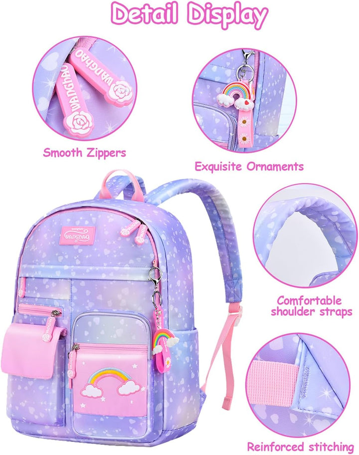 Amythe Kinderrucksack Mädchen,Rucksack Kindergarten,Schulranzen Mädchen 1-3. klasse, Leichte und Was
