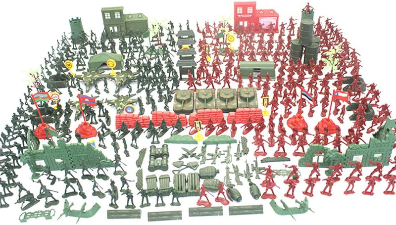 Uposao 330 Stück Spielfiguren Set von Armee Soldaten Figuren Militär Modell Spielzeugsoldaten Plasti