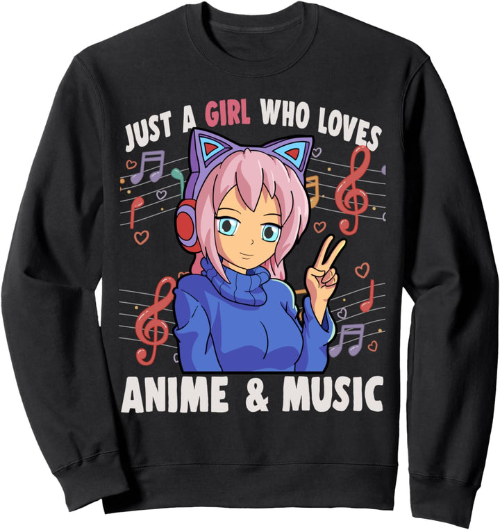 Nur ein Mädchen, das Anime und Musik Frauen Anime liebt Sweatshirt