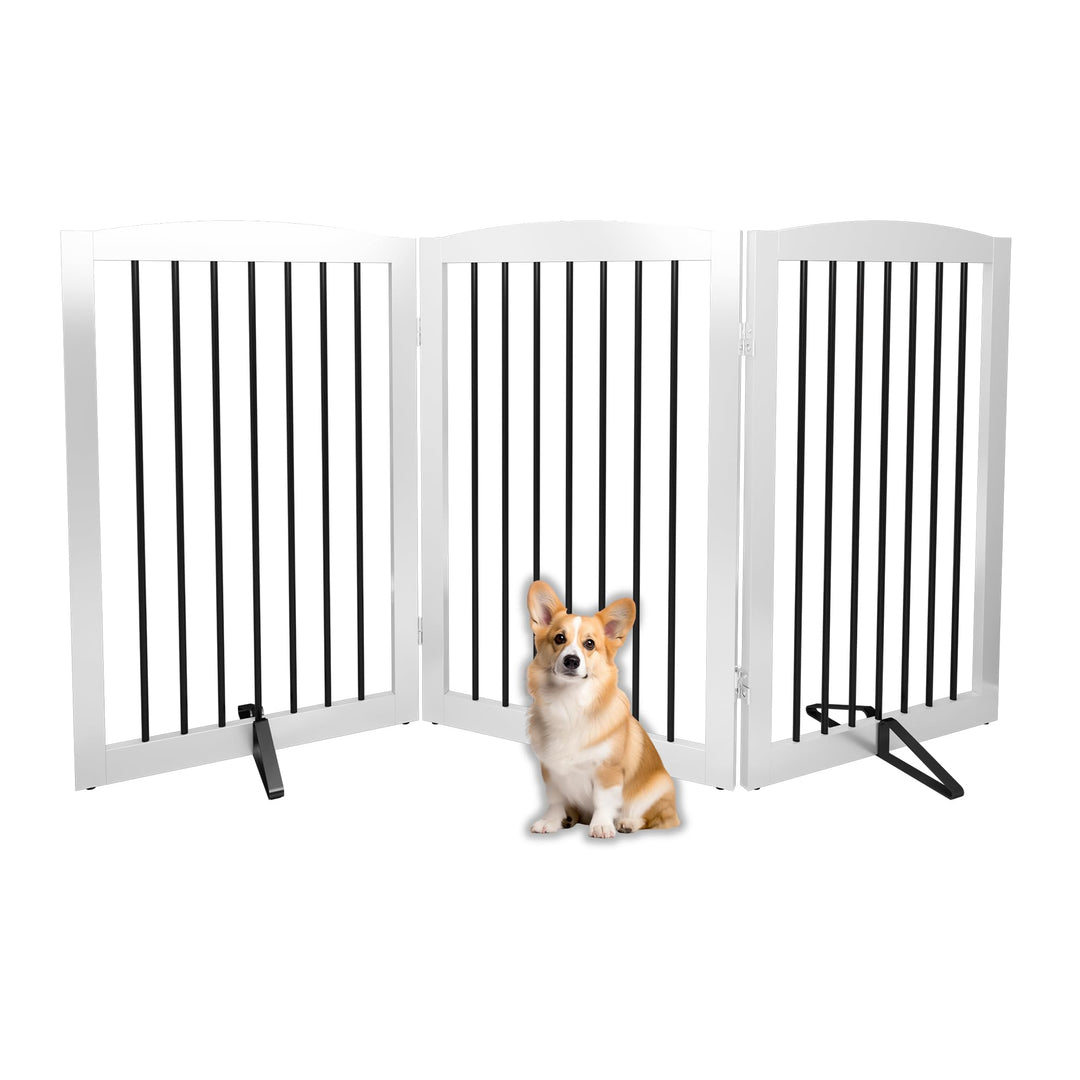 Absperrgitter Hund,Schutzgitter Holz, Freistehendes Hundeabsperrgitter Türgitter Treppengitter Schut