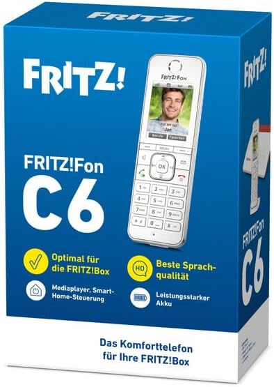 AVM FRITZ!Fon C6 DECT-Komforttelefon (hochwertiges Farbdisplay, HD-Telefonie, Internet-/Komfortdiens