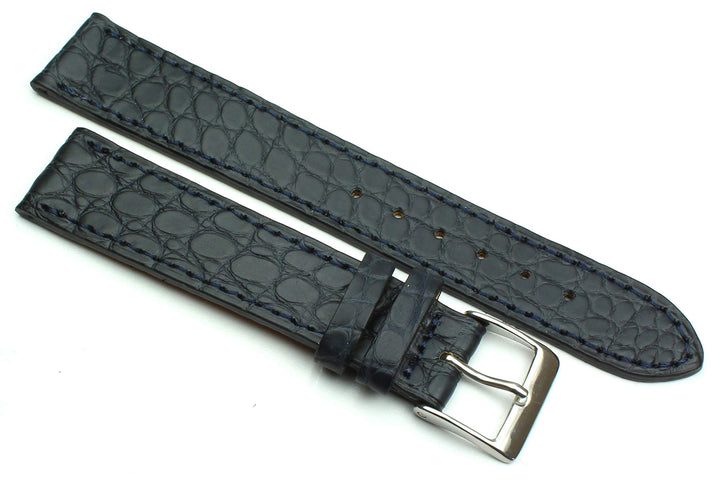 18mm Echt Alligator Klassik handgemacht in Deutschland Uhrenarmband in dunkel blau