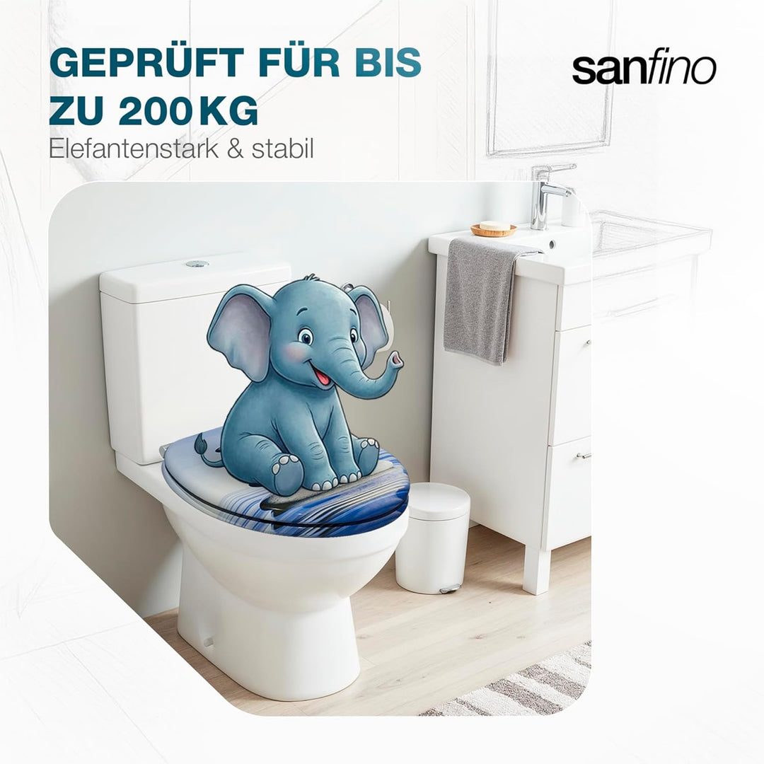 Premium WC Sitz mit Absenkautomatik – hochwertige Toilettendeckel aus Holz, viele bunte Motive, hohe