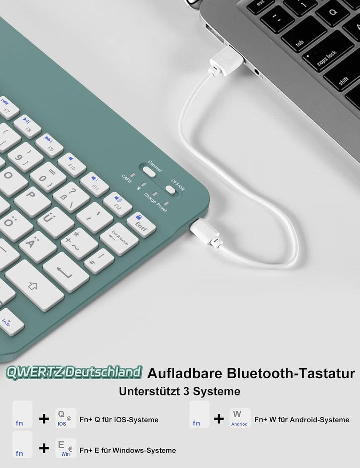 Tastatur Hülle für iPad Air 11 Zoll (M3/M2) - Soft TPU Rückseite Gehäuse Schutzhülle mit Pencil Halt