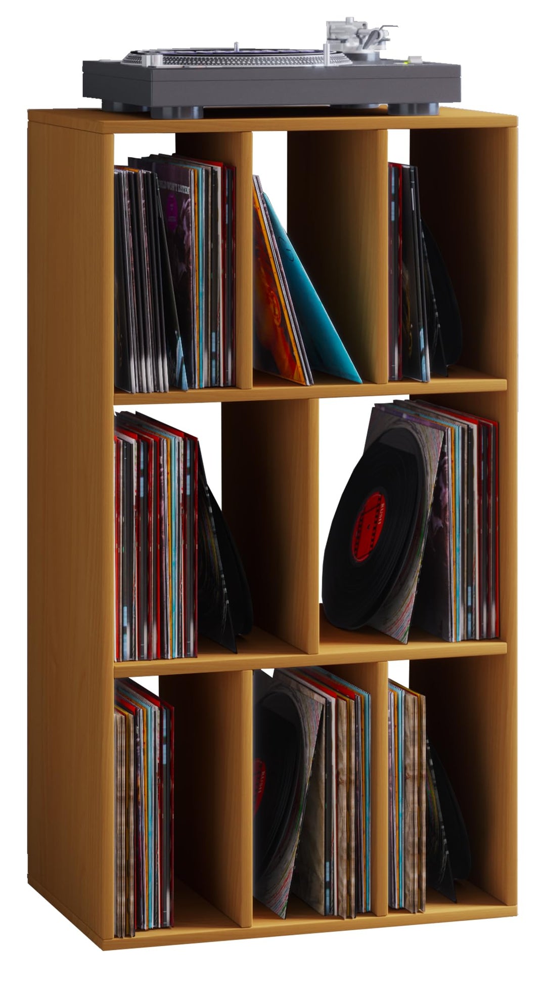 VCM Holz Schallplattenregal | Raumteiler | Masse H. 114 x B. 60 x T. 40 cm | Medienregal - Schaltino