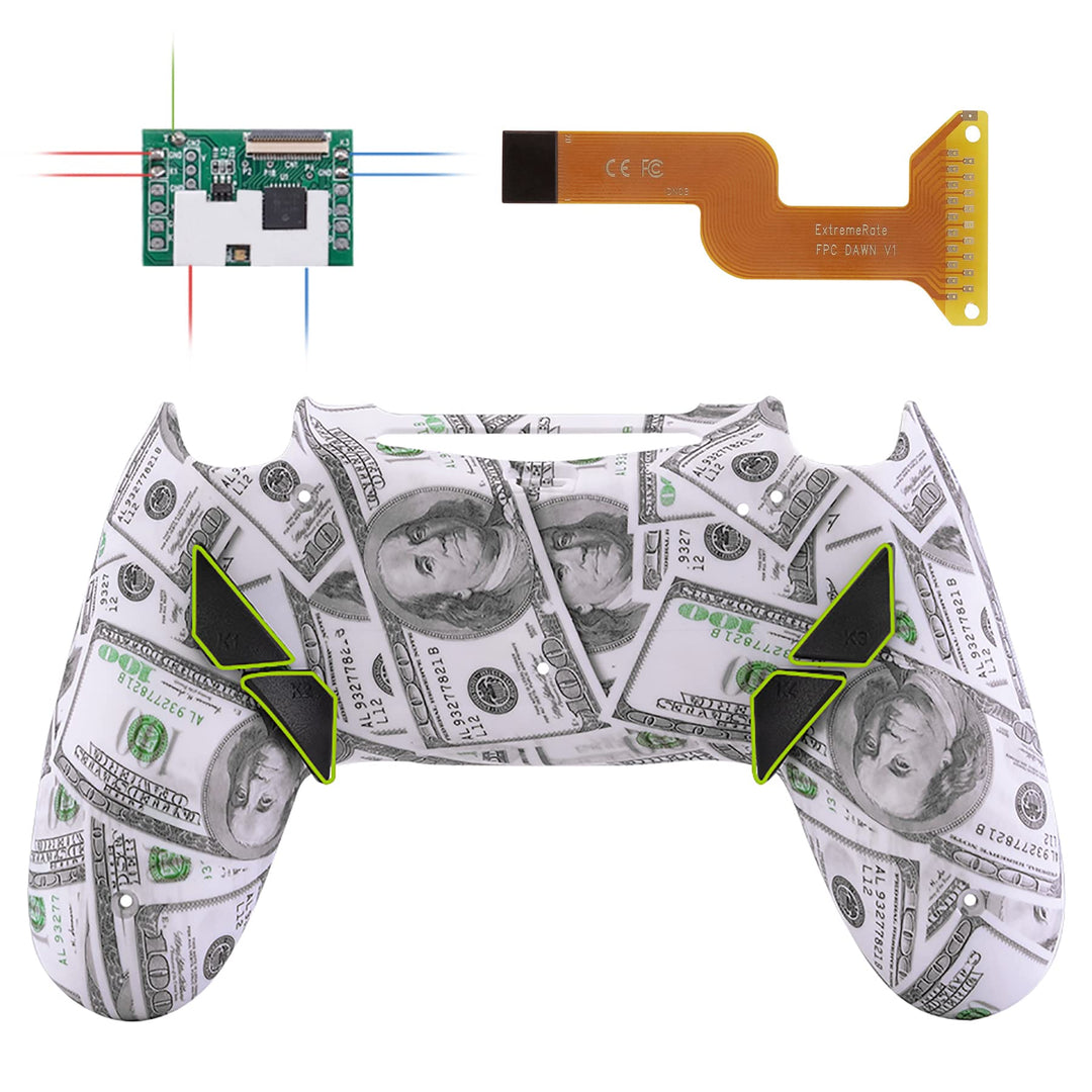 eXtremeRate Programmierbar Dawn Remap Kit für ps4 Controller, Rückseite Hülle Gehäuse Case&amp;Upgrade-B