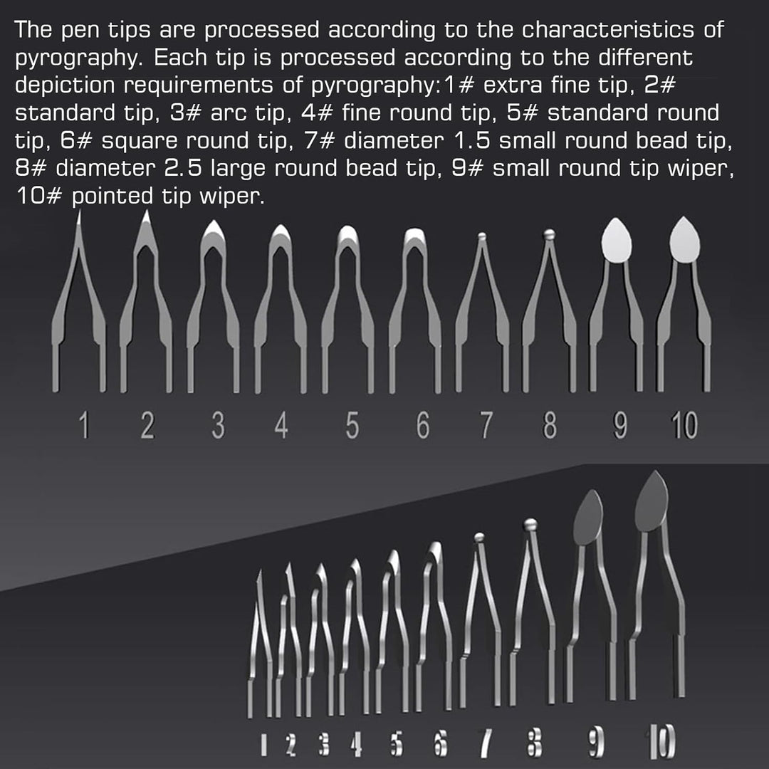 Doppelstift Brandmalerei Brennpeter für holz mit Digitalanzeig mit 2 Stiften und 30 Tlg Drahtspitzen