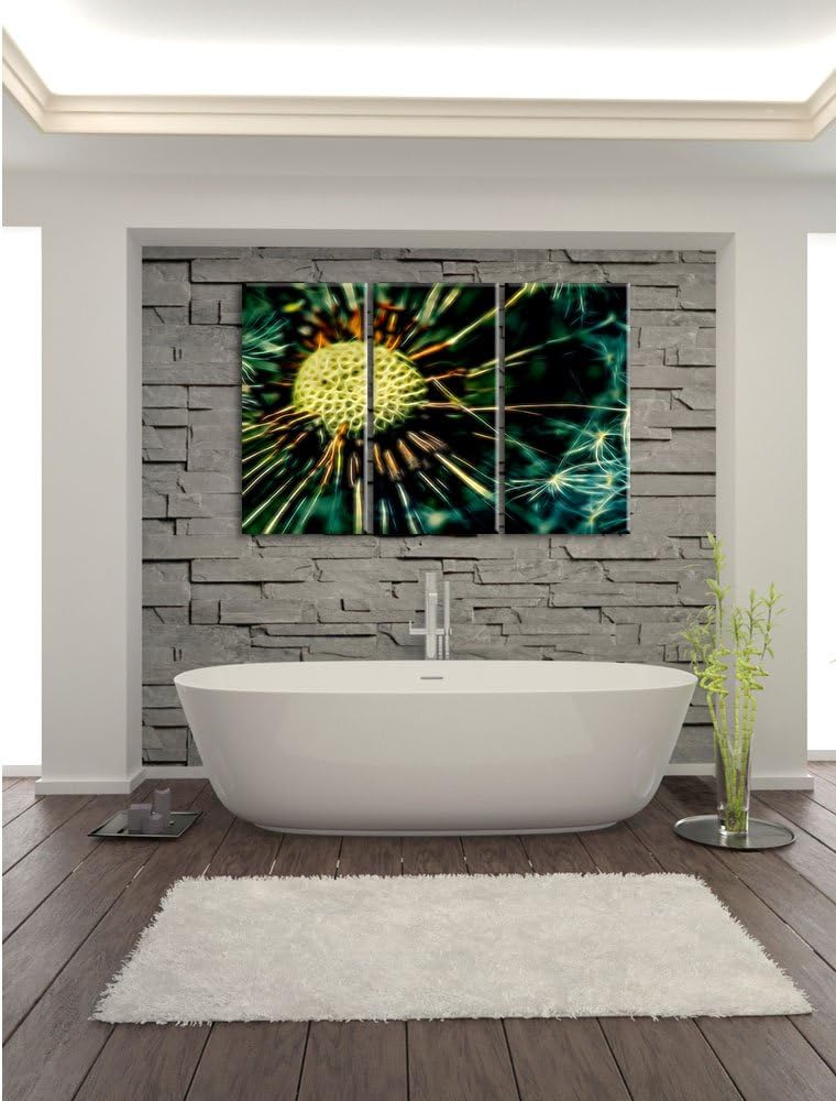 Pixxprint Pusteblume als Leinwandbild/Grösse: 3 Teilig (120x80 cm) cm/Wandbild/Kunstdruck/fertig bes