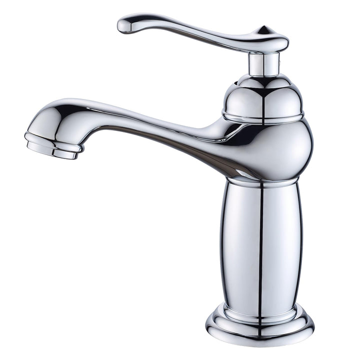 Wasserhahn Badezimmer Retro, Messing Waschtischarmatur Einhebelmischer mit Elegant Geschwungenem Aus