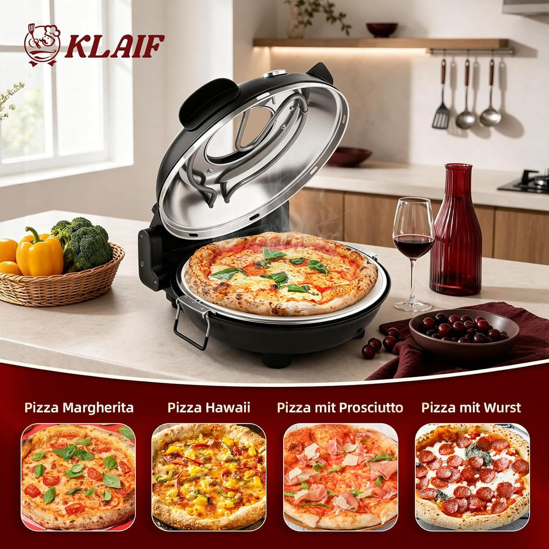 KLAIF Elektrischer Pizzaofen für den Innenbereich, LM-Schwarz (MFSP)