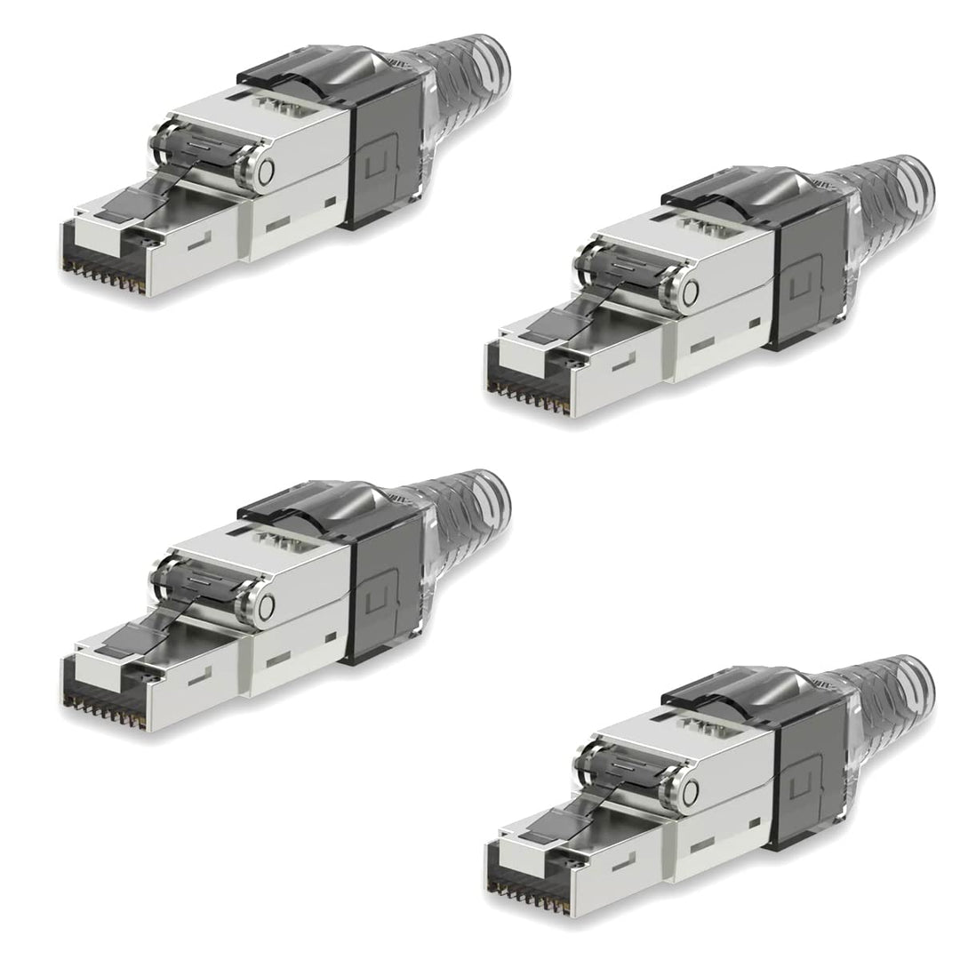 UC-Express Netzwerkstecker CAT7 RJ45-4X RJ45 Netzwerk Stecker Grau Steckverbinder - werkzeuglos - ge