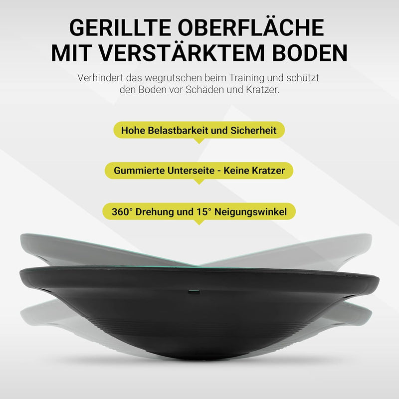 MSPORTS Balance Board Premium 40 cm Durchmesser inkl. Übungsposter und Work Out App GRATIS - Therapi