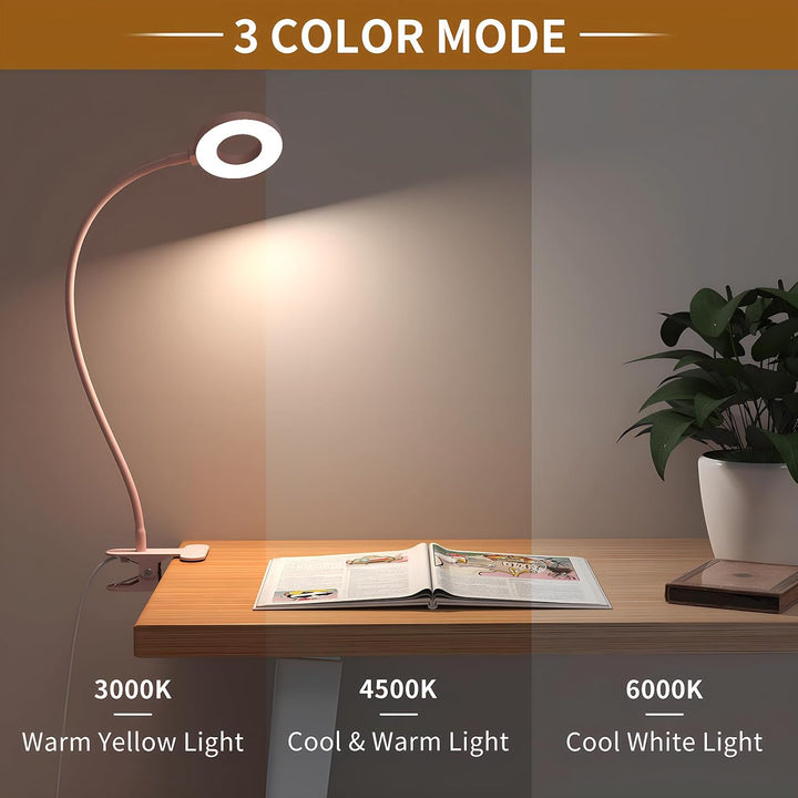 iZELL 23 LED Leselampe Bett Dimmbar -【3 Modi & 10 Helligkeitsstufen】 Augenschutz Klemmlampe mit 40cm