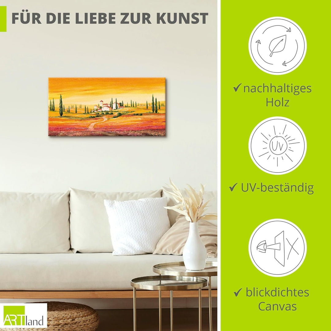 ARTland Leinwandbilder Wandbild Bild auf Leinwand 100 x 50 cm Landschaften Europa Italien Malerei Or