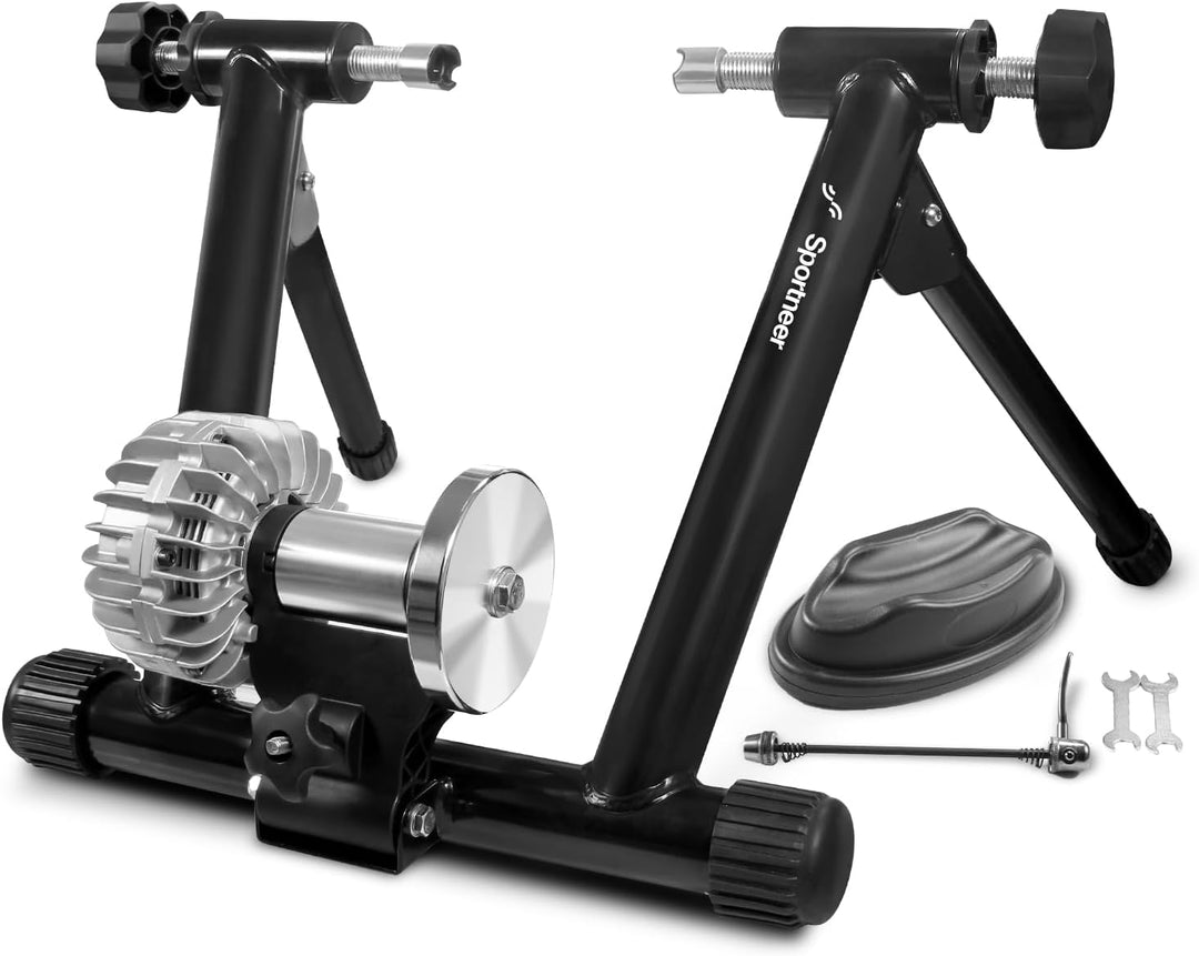 Sportneer Rollentrainer Fahrrad Fluid Bike Trainer Ständer, Indoor Fahrrad Training Stand Schwarz Fl