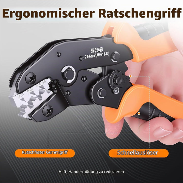 12 Paar PV Stecker mit Crimpzange für 2,5/4/6 mm² Solarkabel, Wasserdichte Steckverbinder, Robuste R