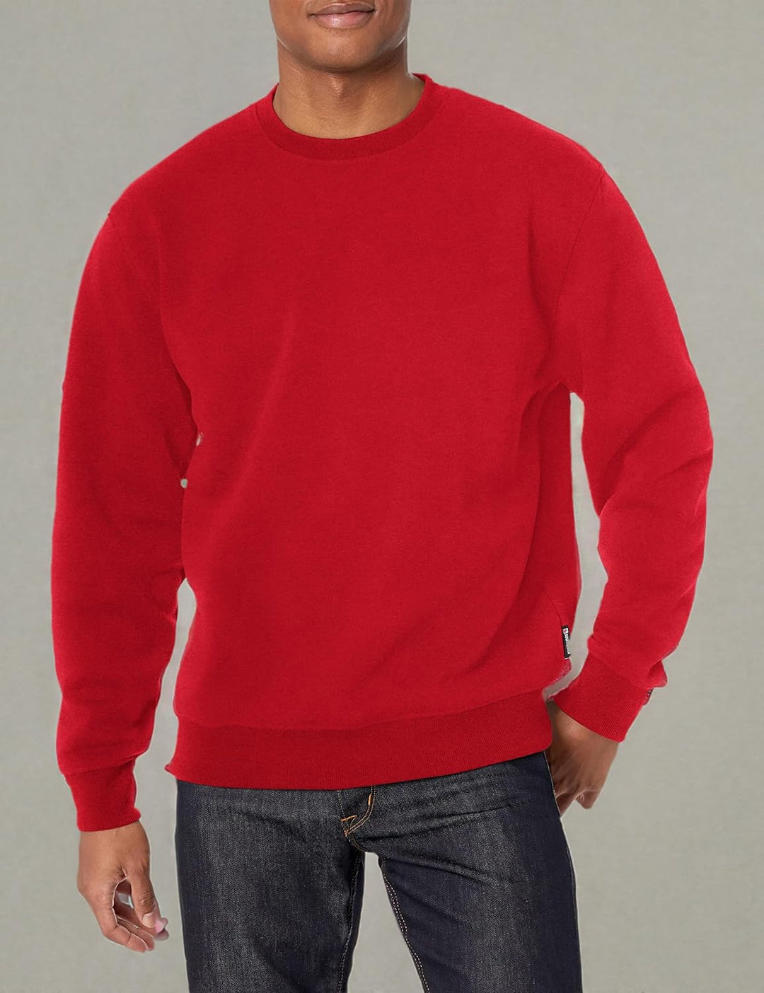 Southpole Herren Basic Fleece Crewneck Sweatshirt Sweatshirt (1er Pack) M Rot, M Rot