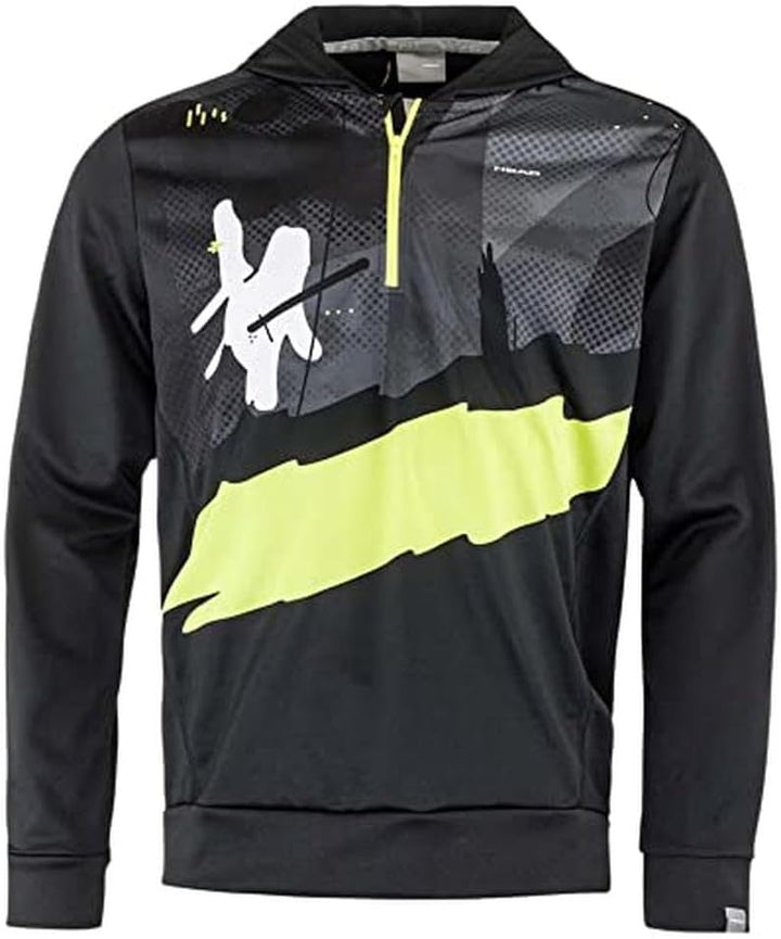 HEAD Herren Race Hoodie Print Men Sweatshirts S Schwarz/Gelb, S Schwarz/Gelb