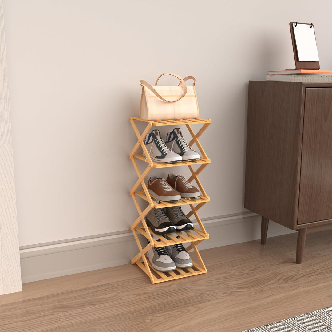 LANTUS Schmales Schuhregal, tragbar, zusammenklappbar, ohne Installation, freistehendes Schuhregal f