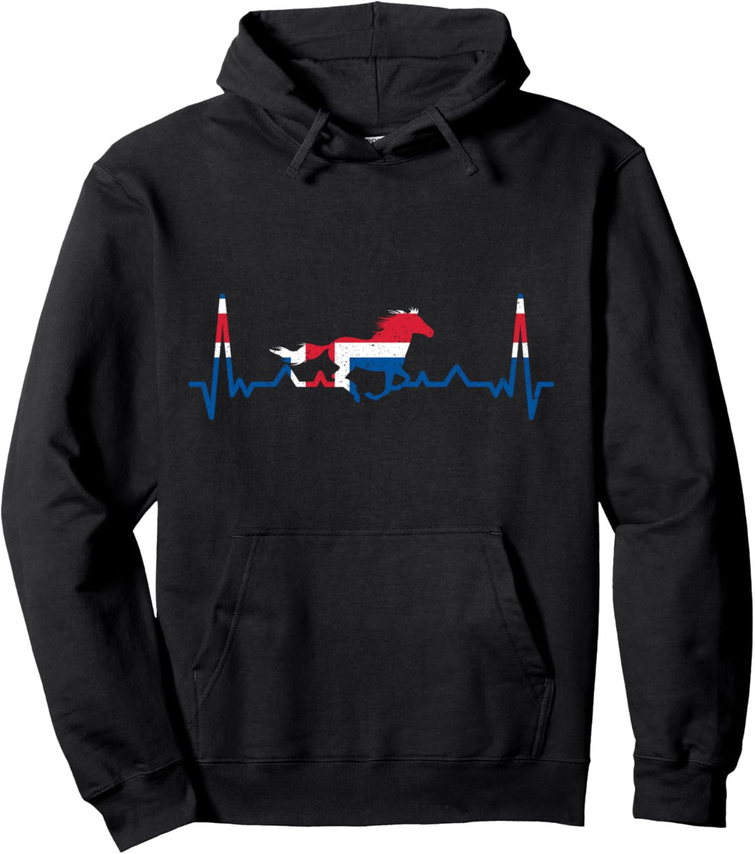 Isländer Islandpferd Reiten Puls Herzschlag Island Flagge Pullover Hoodie