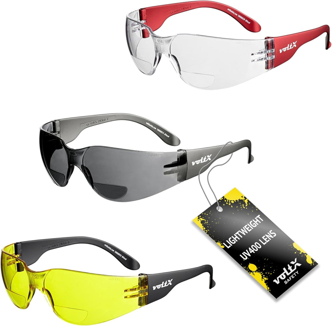 voltX 3 x GRAFTER’ BIFOKALE Leichtgewichts Industrie Lesen Schutzbrille, Sportbrille für Radler (GEM