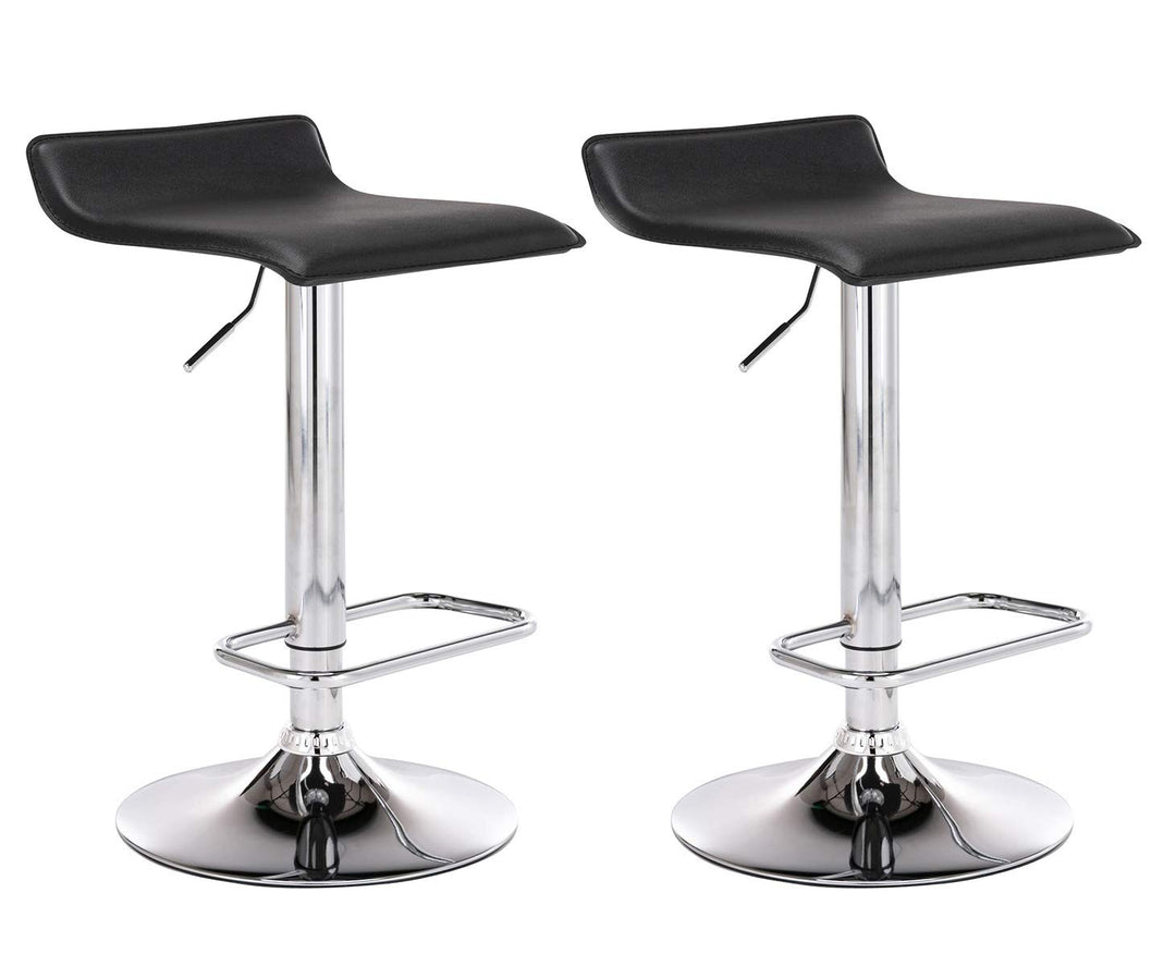 CLP 2er Set Barhocker Dyn Mit Kunstlederbezug I 2 x Höhenverstellbarer Und Drehbarer Tresenhocker Mi