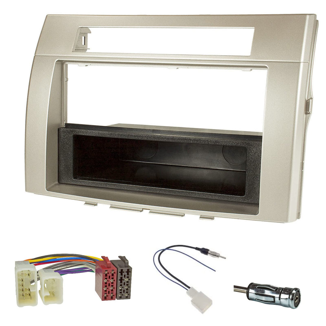 Sound-way 1 DIN / 2 DIN Autoradio Radioblende RadioRahmen, ISO-Verbindungskabel, Antennenadapter, ko
