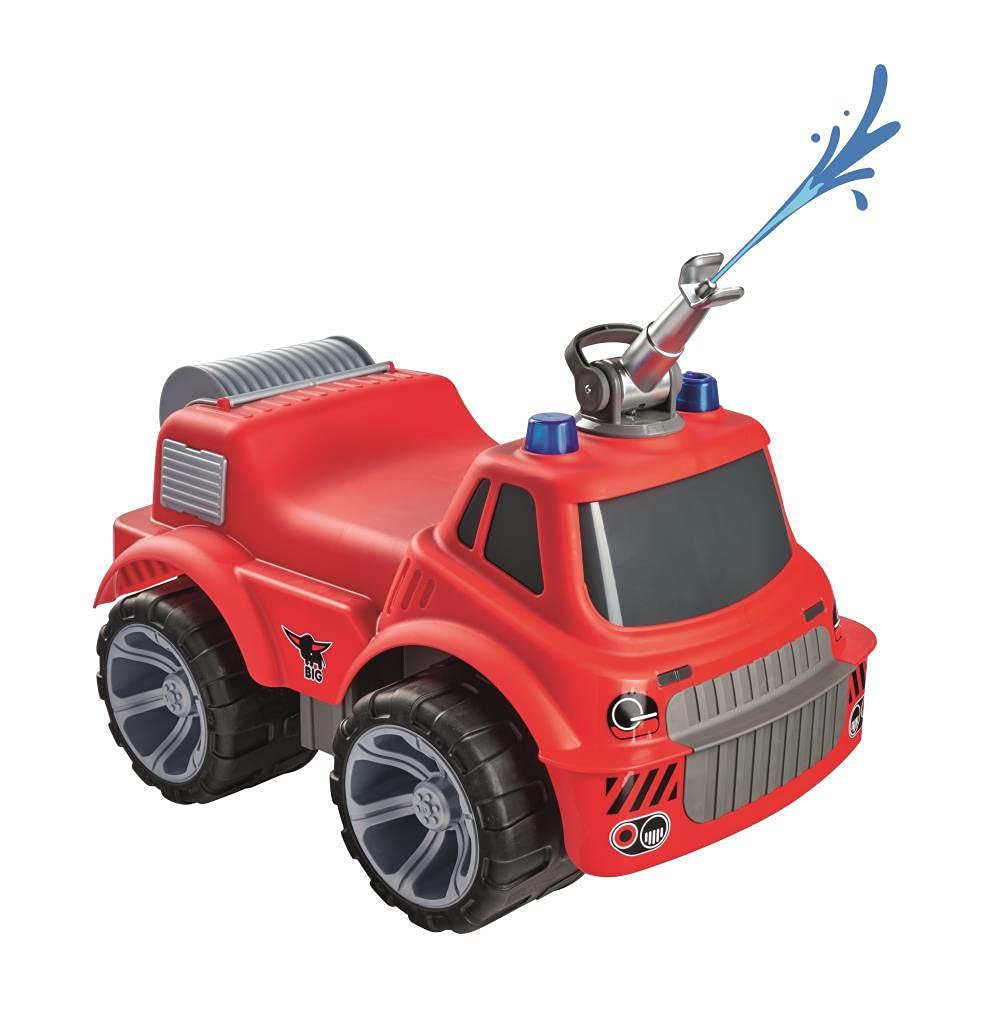 BIG - Power-Worker Maxi Firetruck - grosses Spielzeug Auto mit Wasserspritze, Reifen aus Softmateria