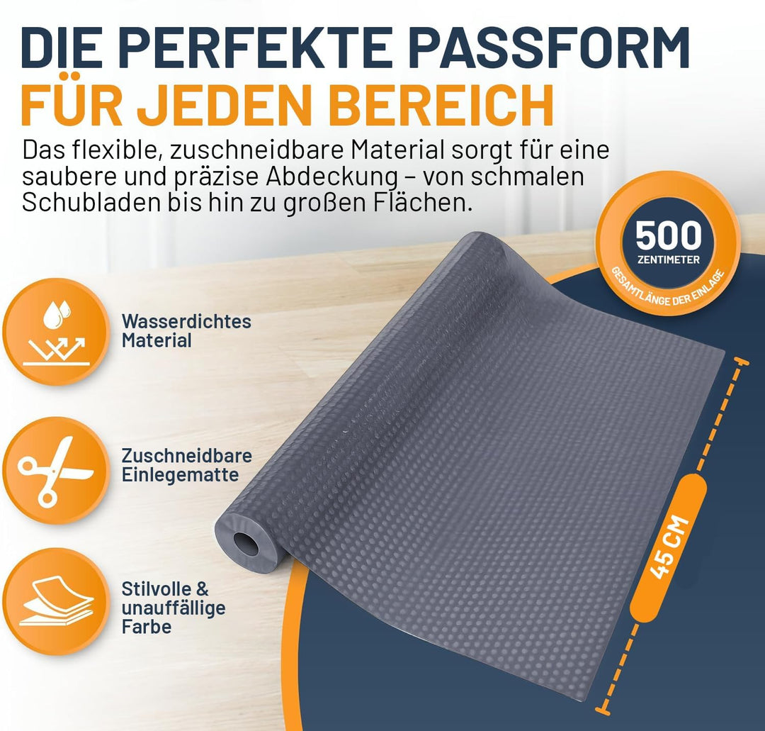 Schubladenmatte von Linda's Essentials (44.5 x 500 cm) - Antirutschmatte Schubladen Schrankfolie Sch