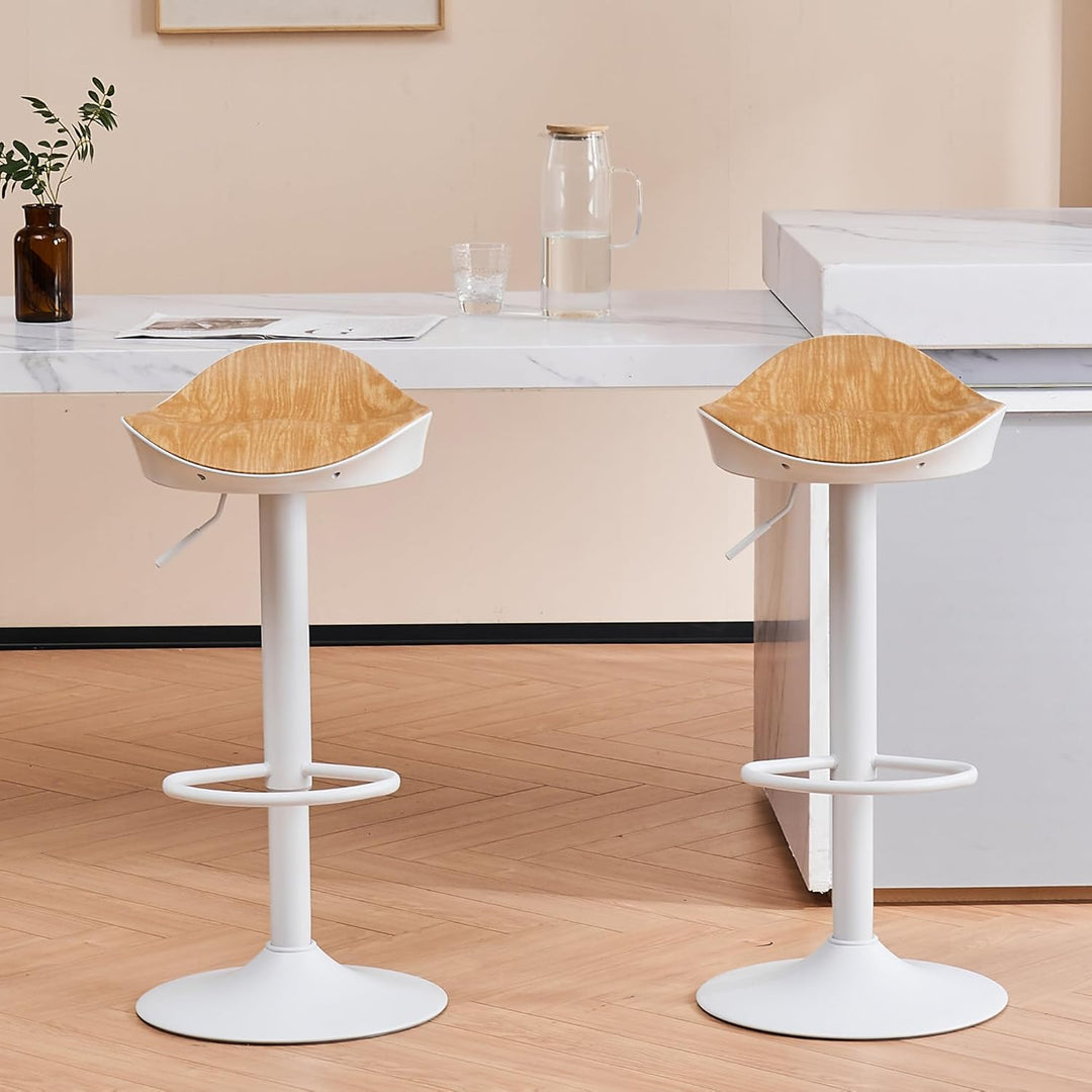 YOUNIKE Barhocker 2er Set Barstuhl Tresenhocker Höhenverstellbar 360°Drehbar mit Fussstütze Bistroho