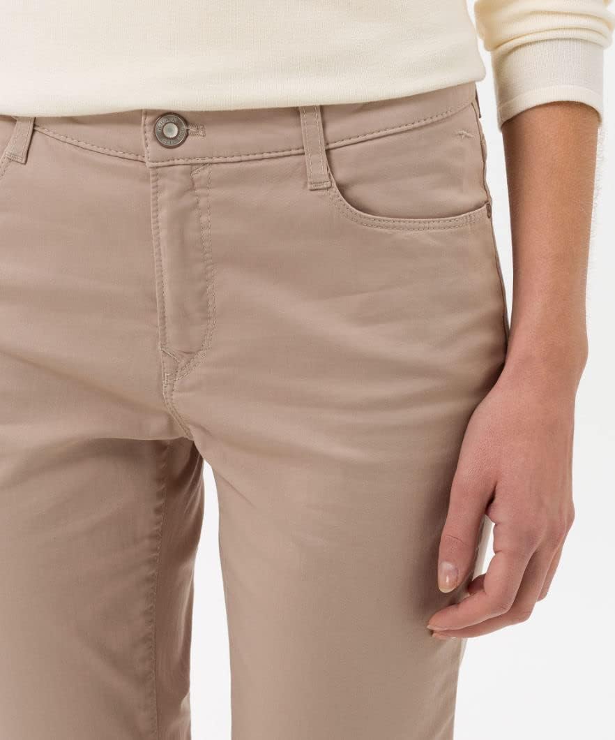 BRAX Damen Style Carola Five-Pocket Wertigem Baumwollsatin Hose 38W / 32L Toffee, 38W / 32L Toffee