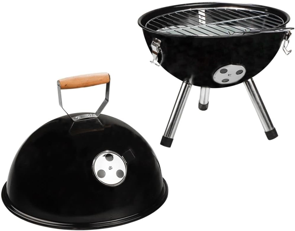 KUGELGRILL MINI IN SCHWARZ PICKNICKGRILL TISCHGRILL CAMPINGGRILL PICKNICK - GRILL
