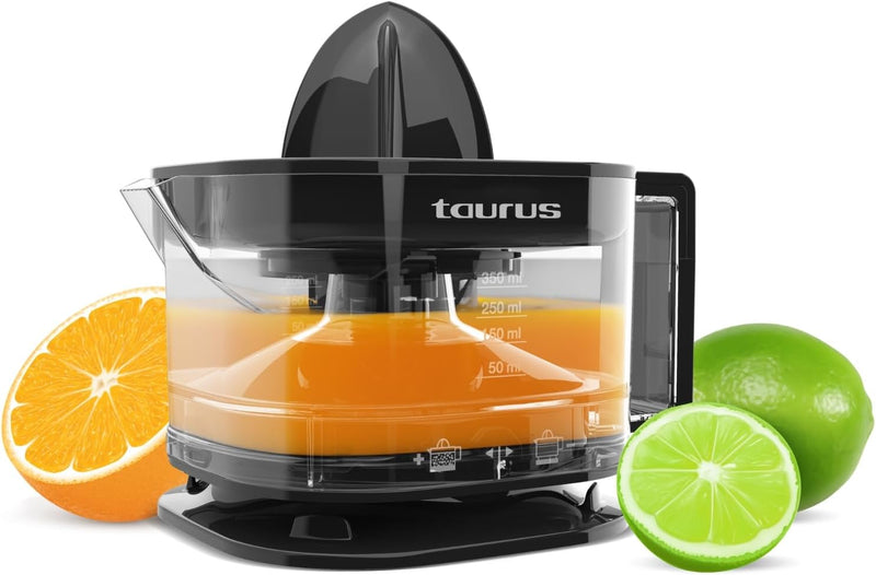 Taurus TC-350 Elektrische Orangenpresse, 350 ml Saft, transparenter Krug, doppelte Drehrichtung, kom