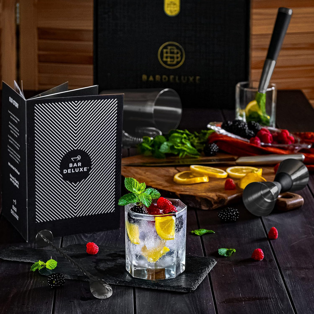 BarDeluxe® Boston Shaker Set 5-teilig, Barkeeper Set, Cocktail Mix Set - 750ml Cocktailshaker Boston
