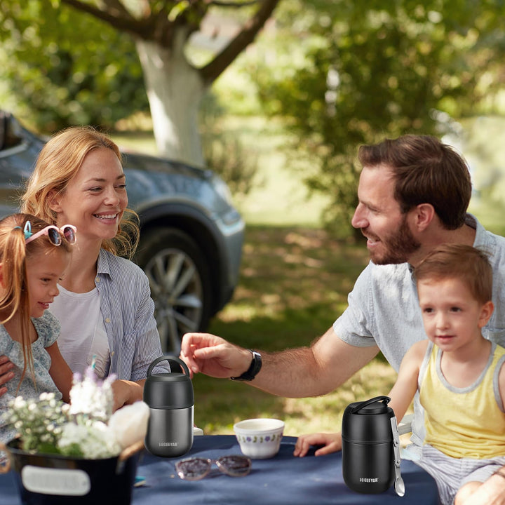 Itslife Thermobehälter für Essen 500ml Thermobehälter Edelstahl Warmhaltebehälter mit faltbaren Löff