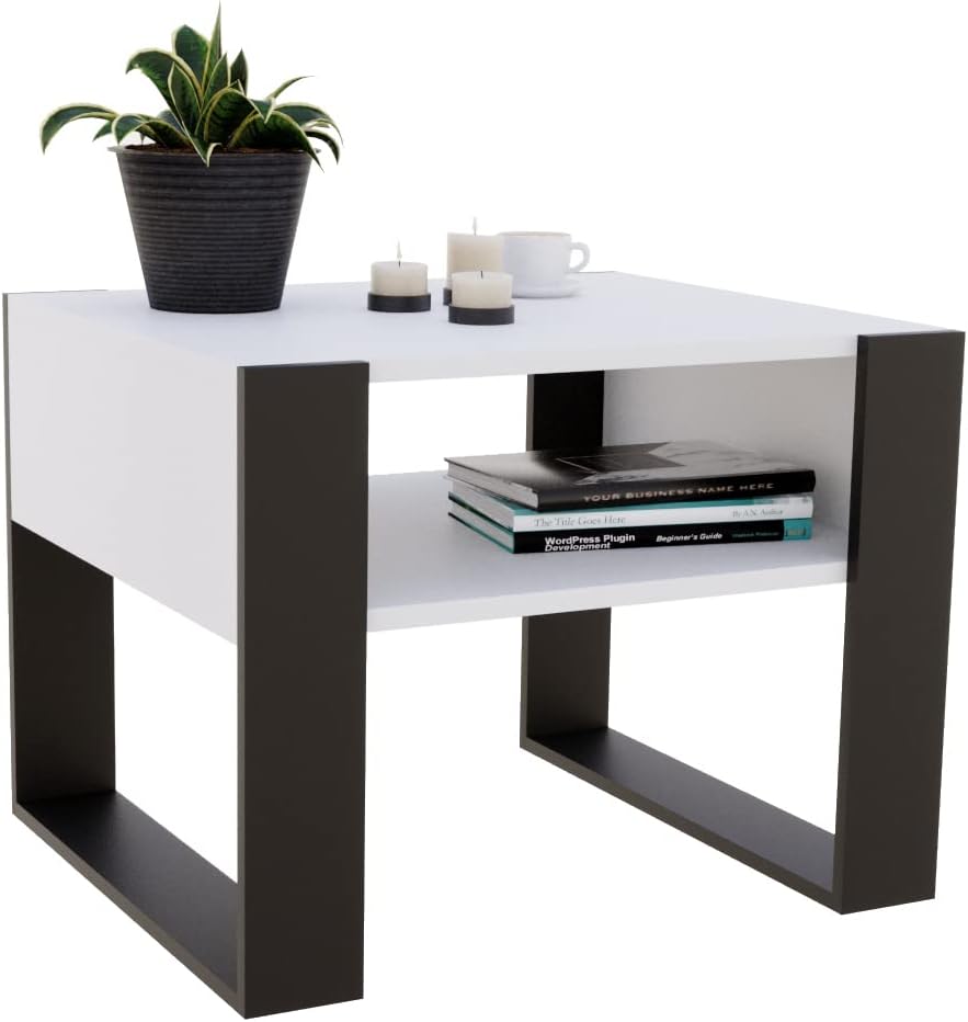 MRBLS Couchtisch – modernes rustikales Design – Wohnzimmer-Tisch Beistelltisch Kaffeetisch Sofatisch