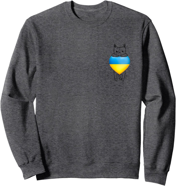 Ukraine, Ukrainische Katze mit Herzflagge für echte Ukrainer Sweatshirt