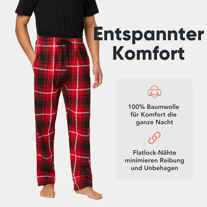 FM London 2er-Pack Pyjama für Herren - Leichte Herren-Pyjamahose, Loungewear und Nachtwäsche - Reich
