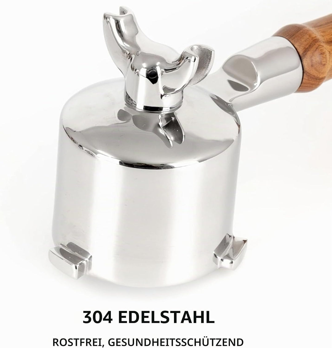 NEOUZA Espresso-Siebträger mit Doppelausguss, 51 mm, kompatibel mit Delonghi La Specialista EC9155/9