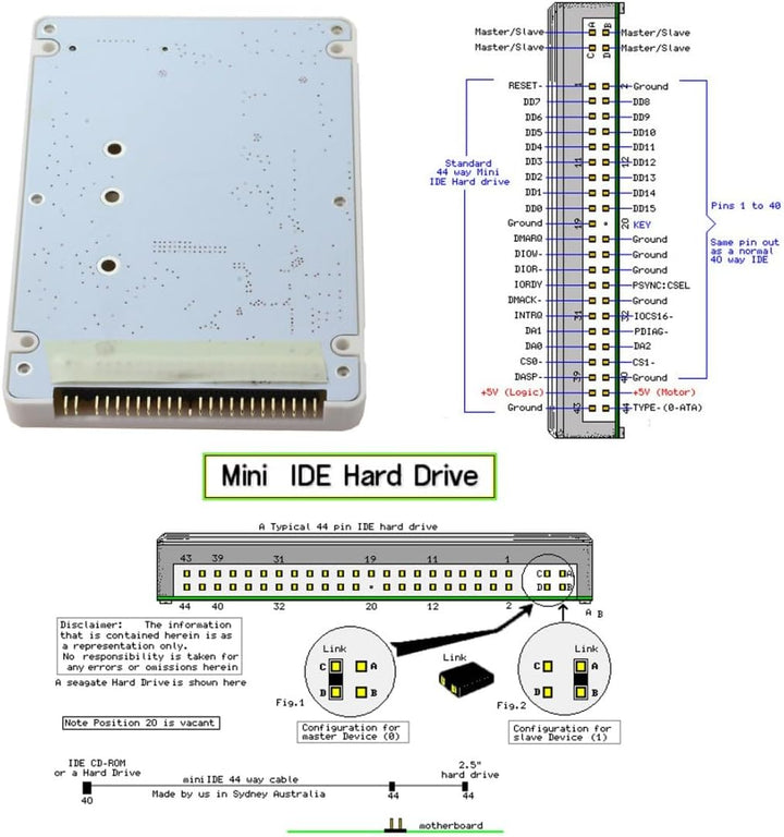 chenyang M.2 NGFF B/M-Key SATA SSD auf IDE 44Pin 2,5 Zoll Festplattengehäuse für Laptop SATA NGFF SS