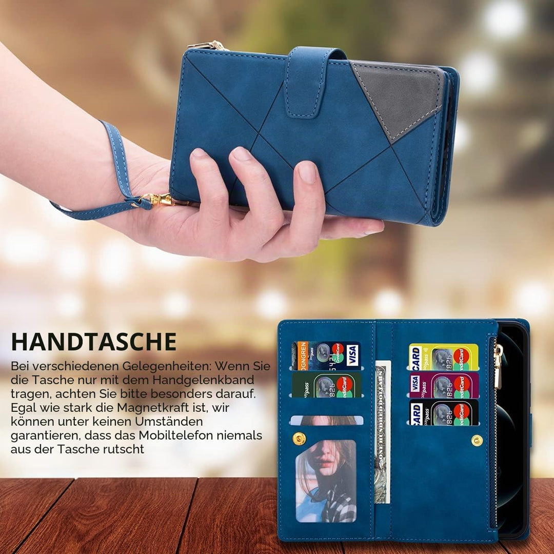 UEEBAI Hülle für Samsung Galaxy S20 FE 5G, Retro Reissverschluss Handyhülle PU Leder Klapphülle Sili