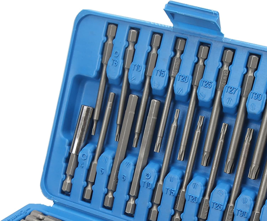 fansheng Schraubendreher-Bit-Satz, 50 Stück magnetischer extra Langer Sicherheits-Bit-Satz, Schraube