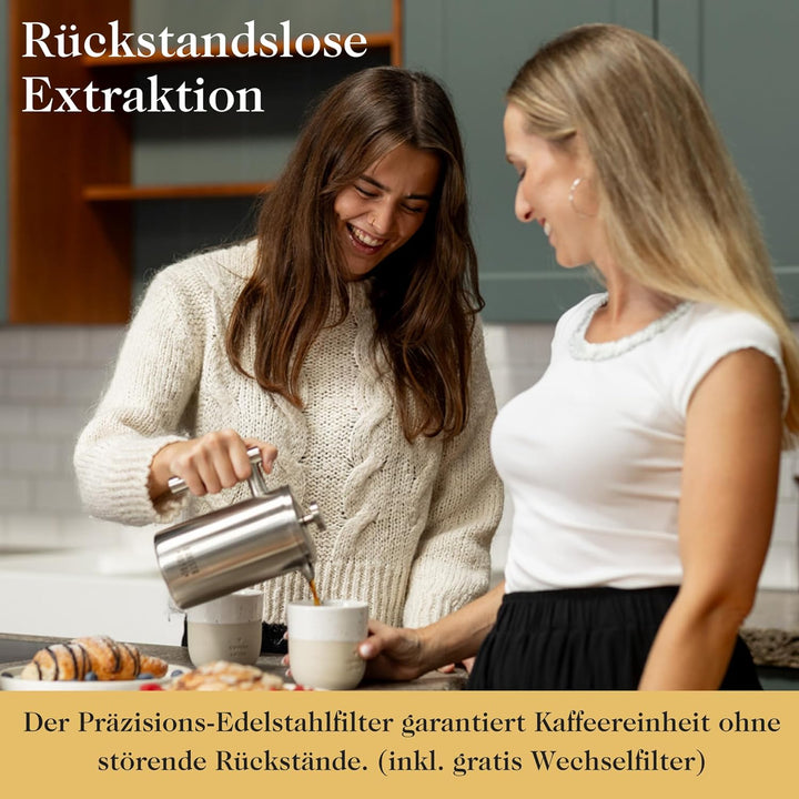 Barista Royal French Press - Hochwertige Frenchpress mit Warmhalte-Funktion - Kaffeebereiter - 600ml