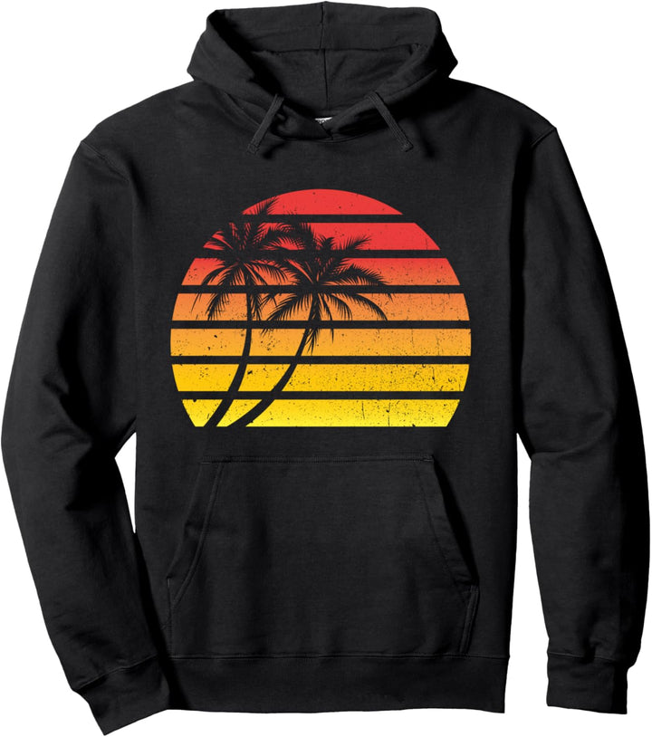 Sunset Palmen Retro Vintage Surfer Sommer Pullover Hoodie