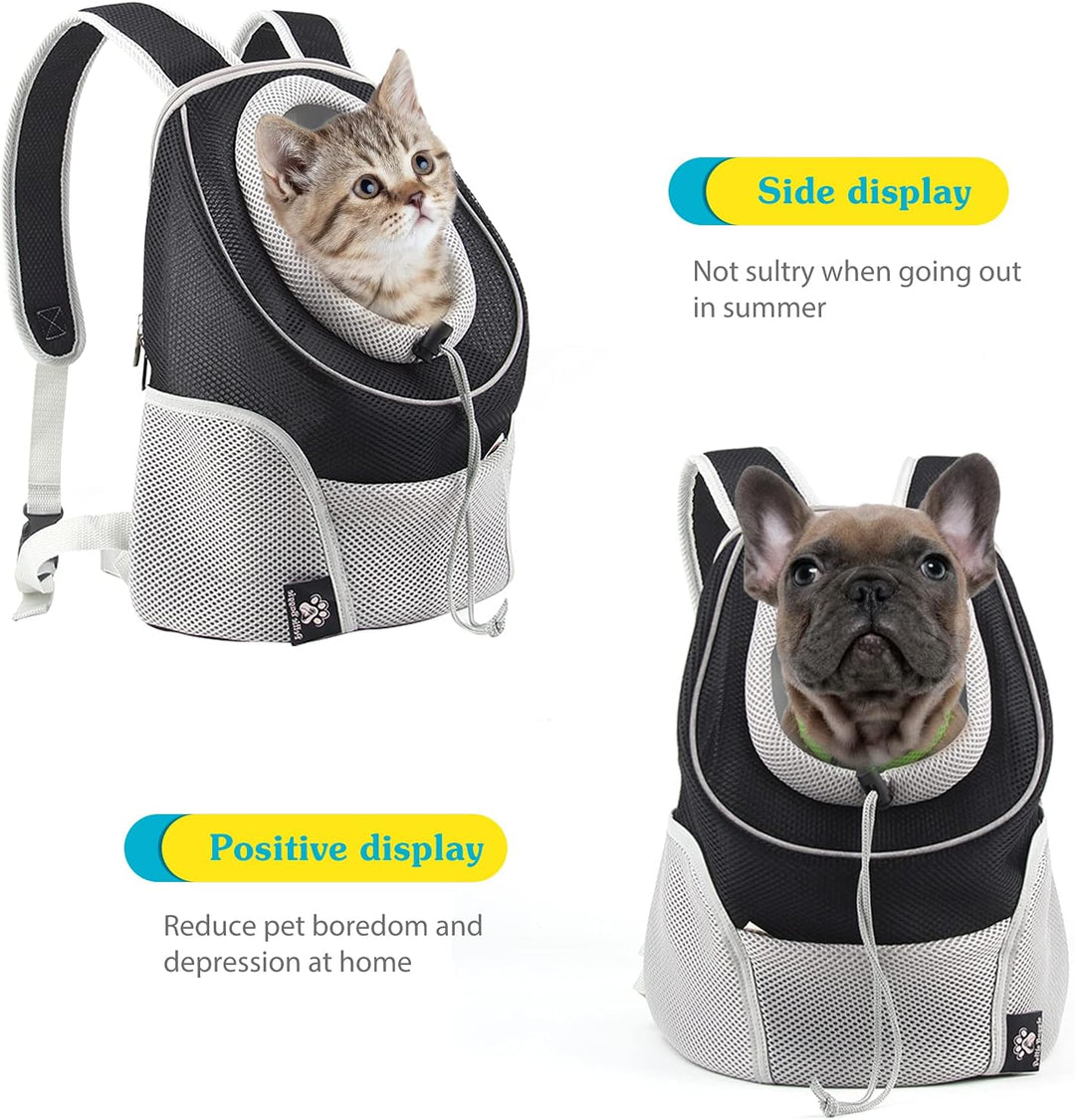 PETCUTE Hunderucksack für Kleine Hunde,Verstellbare Katzenrucksack Transporttasche mit Head-Out-Desi
