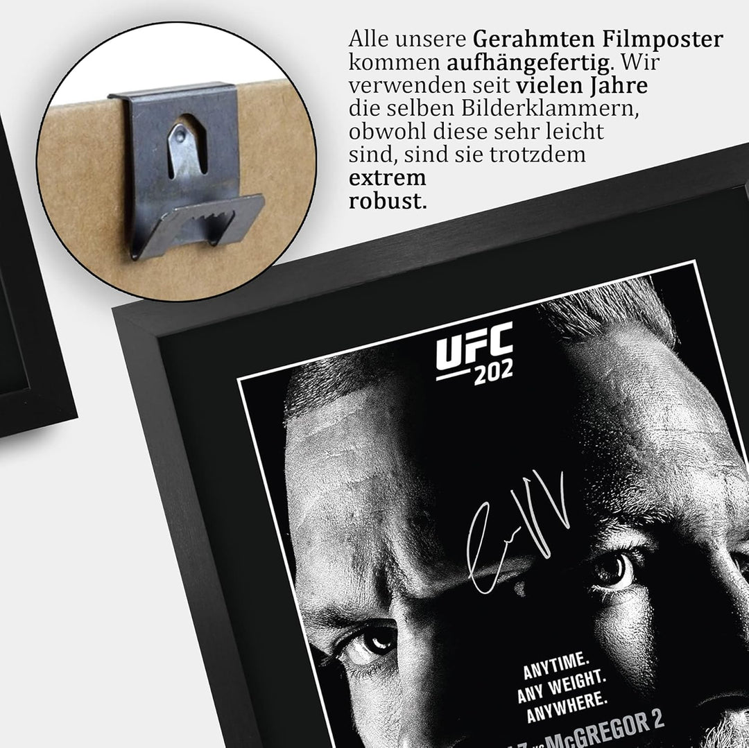 HWC Trading A3 FR UFC 202 Programm Poster Conor McGregor Nate Diaz signiertes Geschenk gerahmt A3 ge