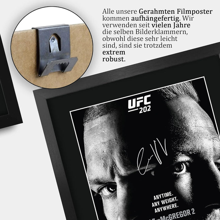 HWC Trading A3 FR UFC 202 Programm Poster Conor McGregor Nate Diaz signiertes Geschenk gerahmt A3 ge