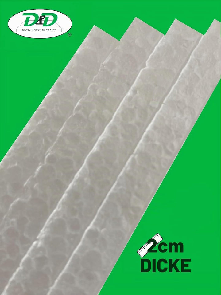 D. & D. Polystyrol Styroporplatten, Mehrzweckplatten, EPS 80, 100 cm x 50 cm (5 Platten H 2 cm), 5 P