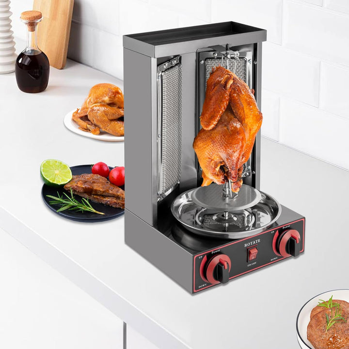 Dönergrill,Hähnchengril,Vertikalgrill,360 Gaskochmaschine Spinnen Grill,Vertikale Broiler,Kebab Gyro